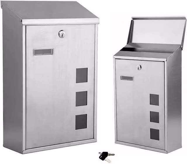 VOGREX Lockable Stainless Steel Wall Mounted Mailbox in Silver – 1