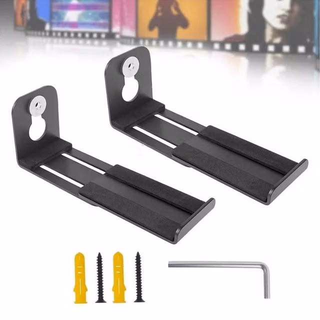 FLAVORA Soundbar Wall Mount Bracket in Black, W: 1000 cm, H: 52 cm
