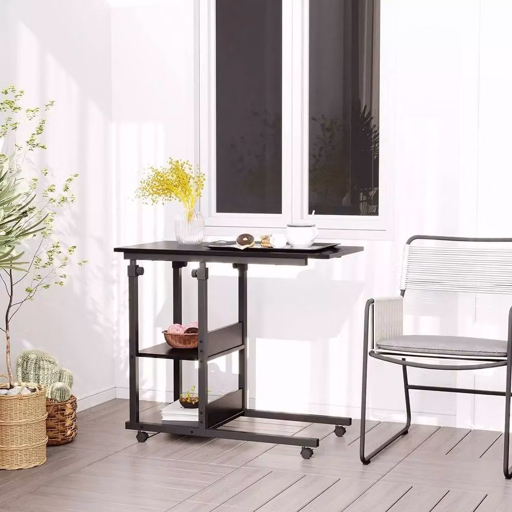 Dprodo Height Adjustable C-Shape Movable Laptop Desk in Black, W/D/H: 40 x 68 x 80 cm – 5