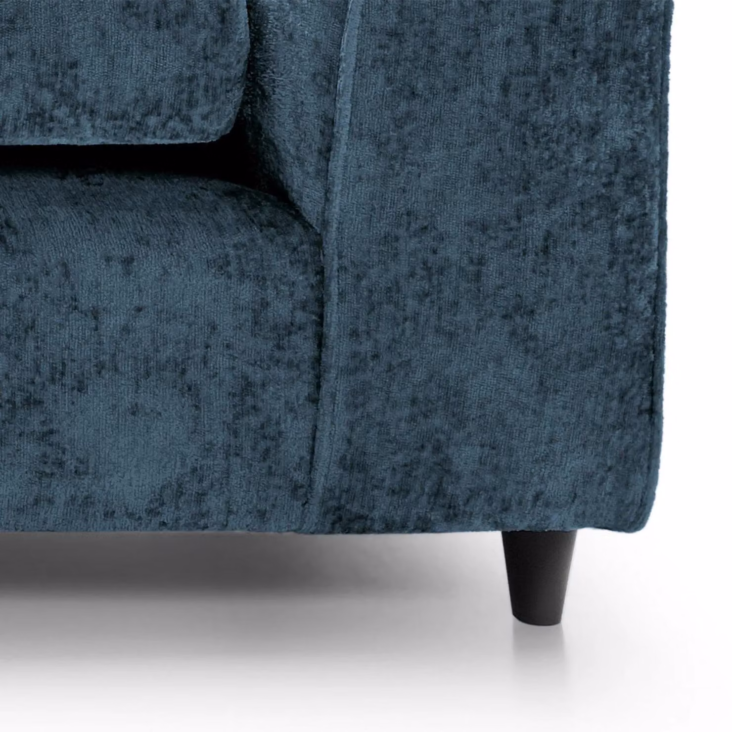Abakus Direct Harriet Left Facing Corner Sofa in Dark Blue Crushed Chenille – 4