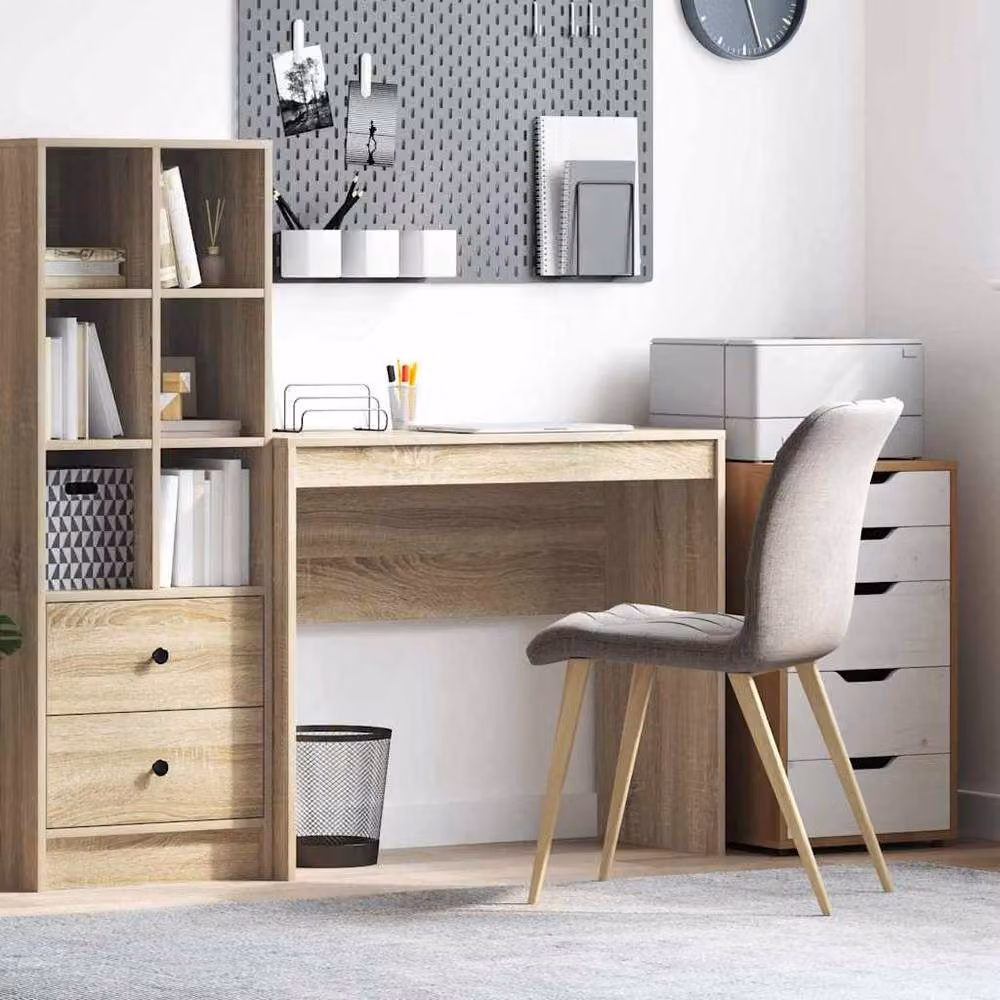 Berkfield Home Modern Writing Desk in Beige Oak, W/D/H: 90 x 40 x 76 cm – 2