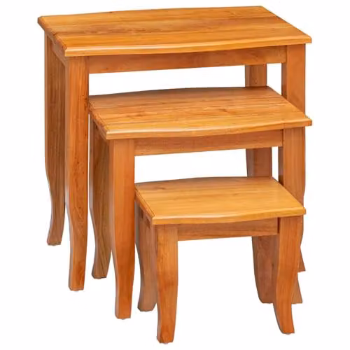 vidaXL Nesting Side Tables, 3 Piece Set, Brown, W/D/H: 60 x 45 x 60.5 cm – 4