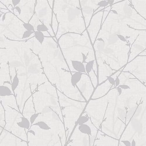 Graham & Brown Botanical Floral Wallpaper in White and Silver