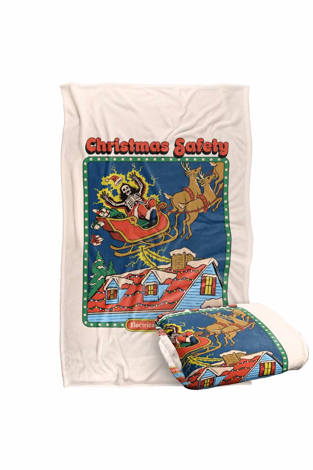 Steven Rhodes Christmas Safety Super Soft Fleece Throw Blanket, Multicolour, W/D/H: 152 x 127 x 1 cm – 2