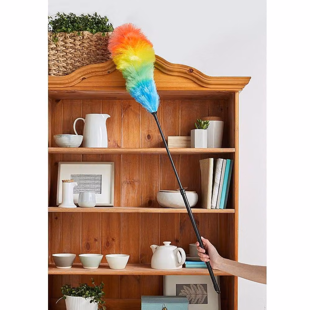 Clarsen Feather Duster Trio in Multicolour with Telescopic Handle, 3 Pack, Length: 25-118 cm – 2