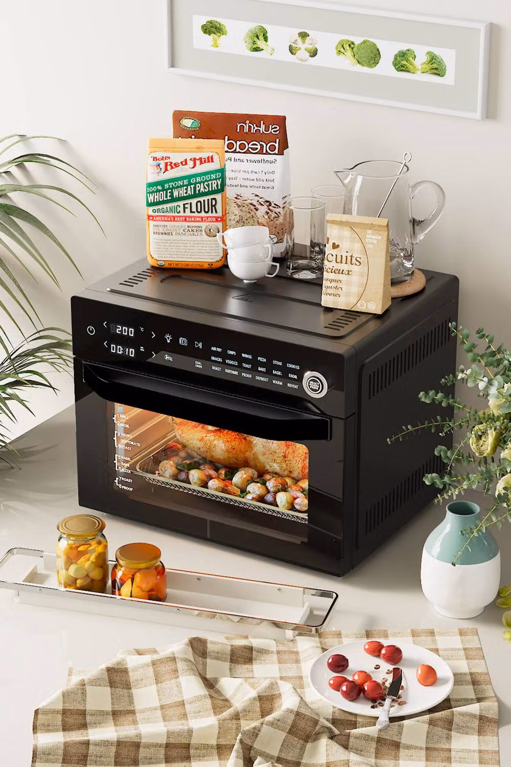 Living and Home 30L 1800W Countertop Air Fryer Grill Oven with 18 Preset Functions in Black – 2