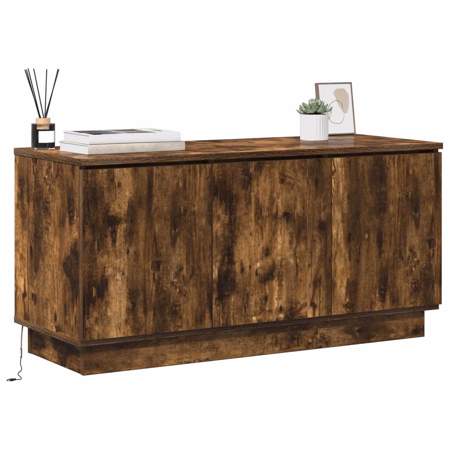 Berkfield Home Modern Smoked Oak TV Cabinet in Brown, W/D/H: 100 x 38 x 49 cm – 2