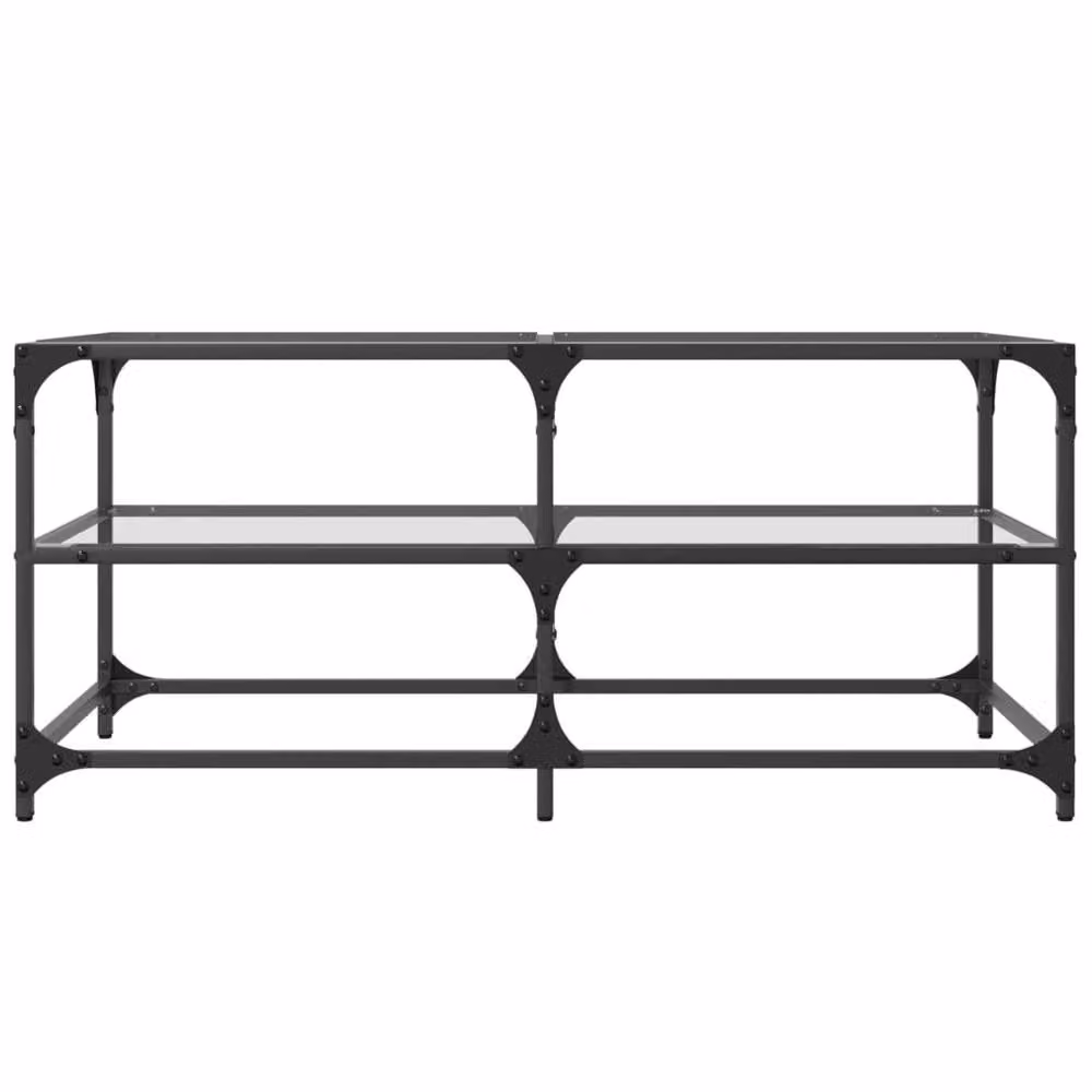 Berkfield Home Decorative Coffee Table with Transparent Glass Top and Steel Frame, W: 98.5 cm, D: 50 cm, H: 45 cm – 3