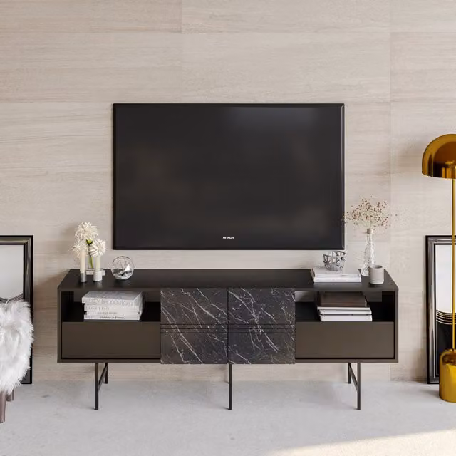 Decorotika Derin Modern Black Sideboard Cabinet