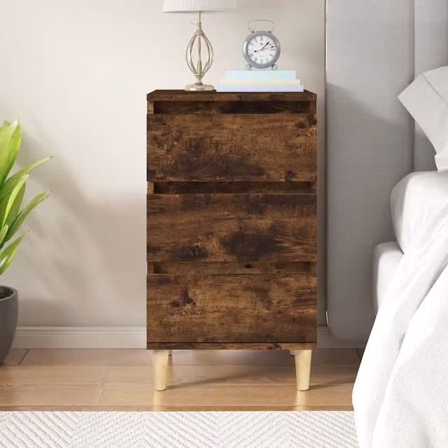 Berkfield Home Bedside Cabinet in Smoked Oak Brown, W/D/H: 40 x 35 x 70 cm – 1