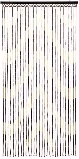 JVL Bamboo Beaded Door Curtain with Up Arrow Design in Brown, W 90 cm x H 180 cm