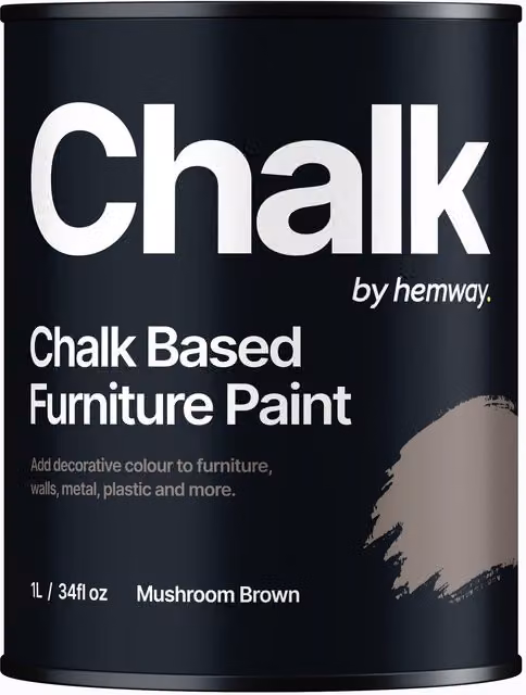 Hemway Chalk Based Furniture Paint in Flat Matt Mushroom Brown, 1L