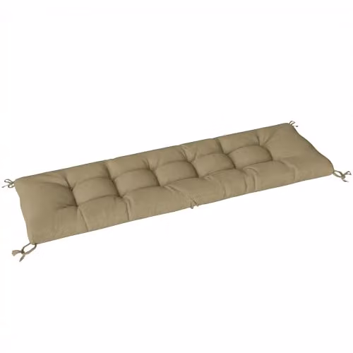 Outsunny Memory Foam Sun Lounger Cushion with Ties, Sand, W/D: 190 x 60 cm