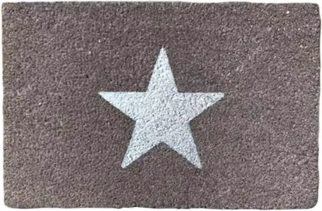 Artsy Mats Grey Glitter Star Coir Doormat in Black, W/D: 60 x 40 cm – 1