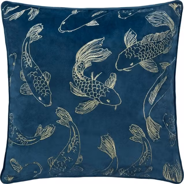 Make It A Home Navy Blue Velvet Square Cushion Cover