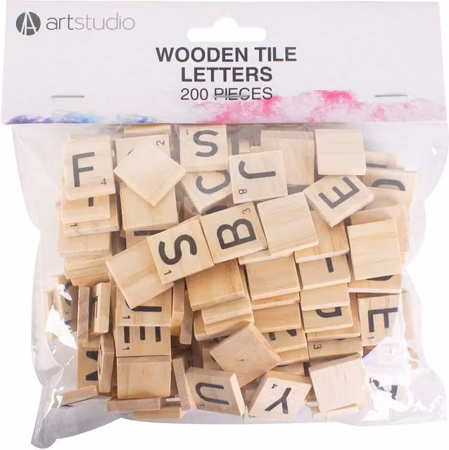 Artsudio Wooden Tile Letters in Beige