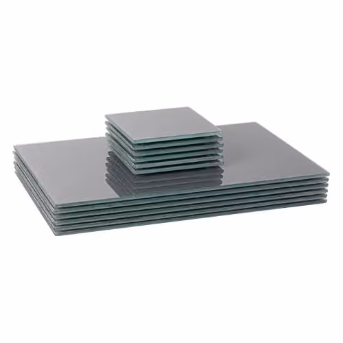 Harbour Housewares 12-Piece Grey Glass Placemats and Square Coasters Set, W: 30 cm, D: 20 cm