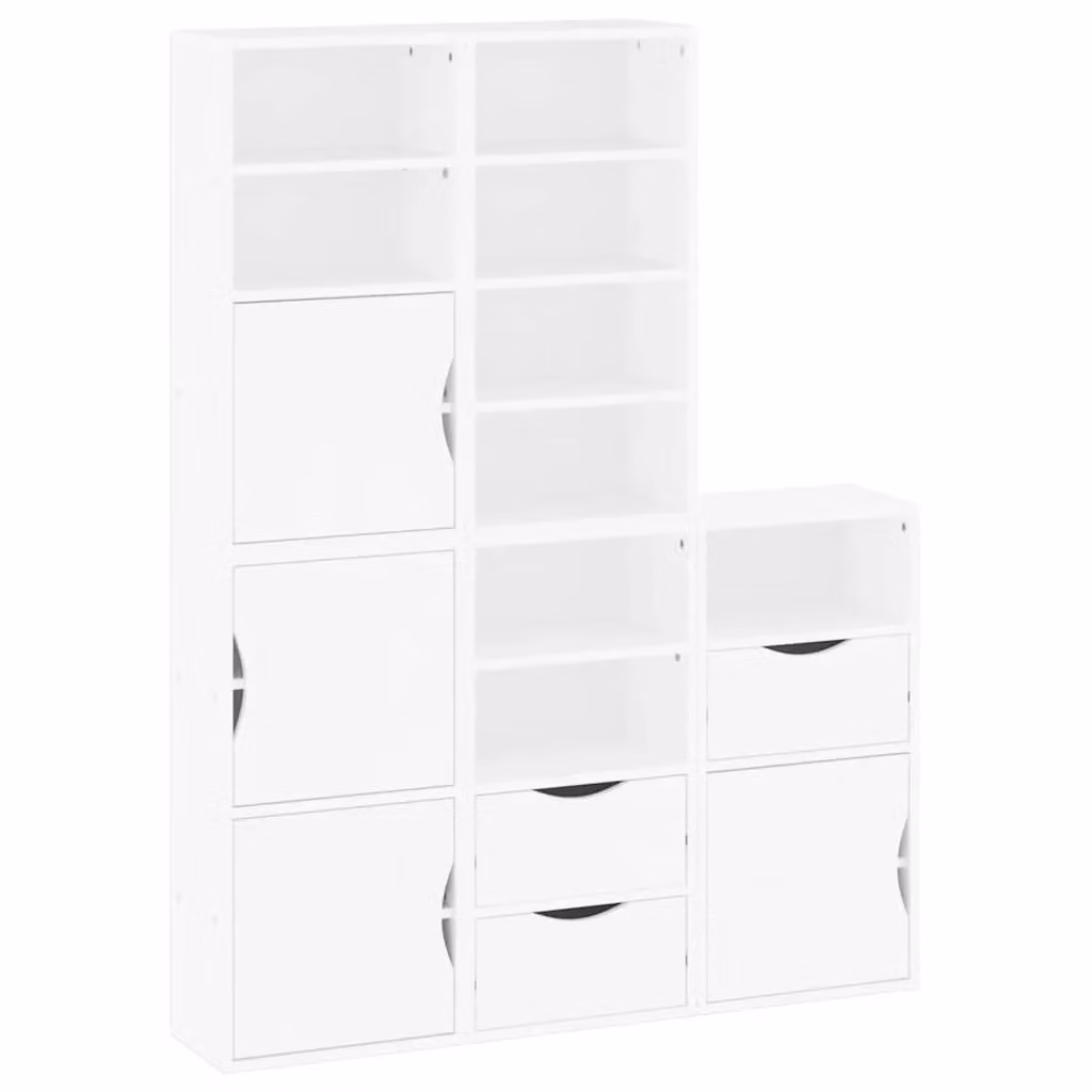 Berkfield Home ODDA Side Cabinets, 5 Piece Set in White Solid Wood Pine, W/D/H: 40 x 24 x 79 cm – 2