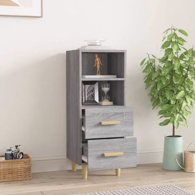 Berkfield Home Grey Sonoma Sideboard in Engineered Wood, W/D/H: 34.5 x 34 x 90 cm – 1