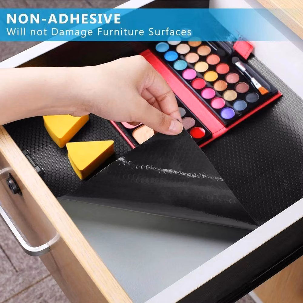 NESTLUNE Non-Slip Black Drawer Mat and Cabinet Shelf Liner, W: 52 cm, L: 1000 cm – 4
