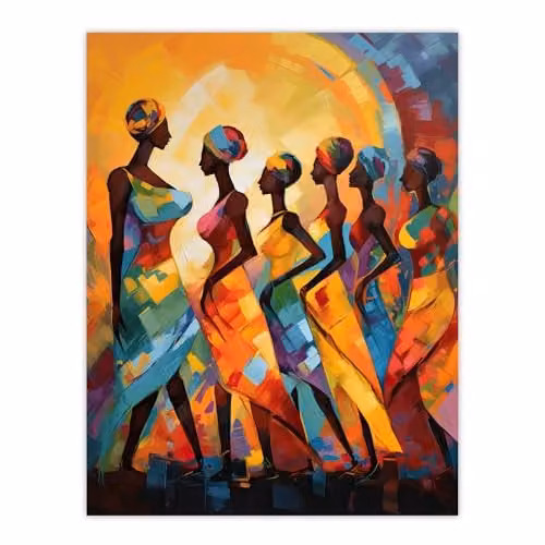 Artery8 African Cultural Dance Tribal Traditional Music Unframed Paper Wall Art Poster, Multicolour, W: 30.5 cm, H: 41.0 cm – 1