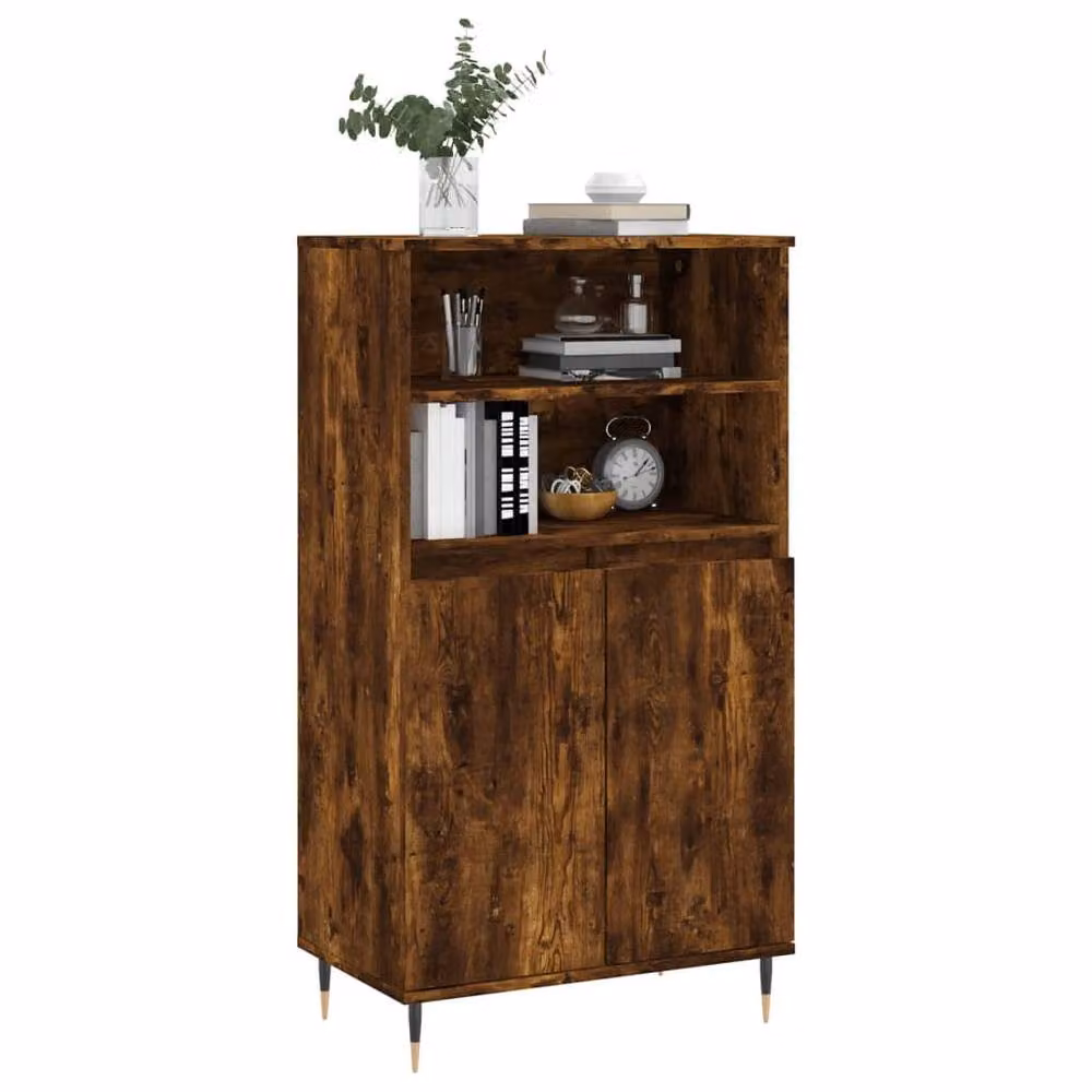 Berkfield Home Smoked Oak Highboard in Brown, W/D/H: 60 x 36 x 110 cm – 3