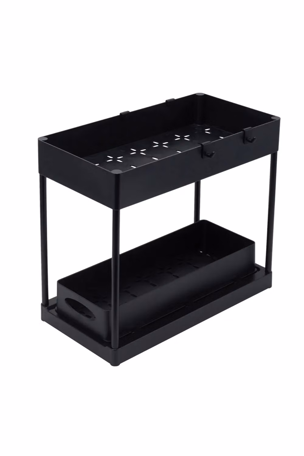 Living and Home 2-Tier Under Sink Cabinet Organizer and Kitchen Desktop Sliding Storage Rack, Black – 3