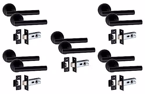 Golden Grace T-Bar Door Handles with 2.5 inch Latch in Matt Black – 1