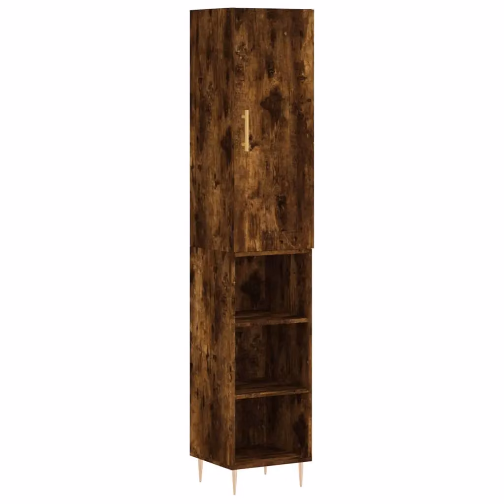 Berkfield Home Smoked Oak Highboard in Brown, W/D/H: 34.5 x 34 x 180 cm – 2
