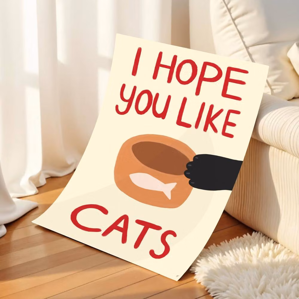 The Paper Tail Hope You Like Cats Multicolour Paper Poster, H: 29.7 cm, W: 21.0 cm – 2
