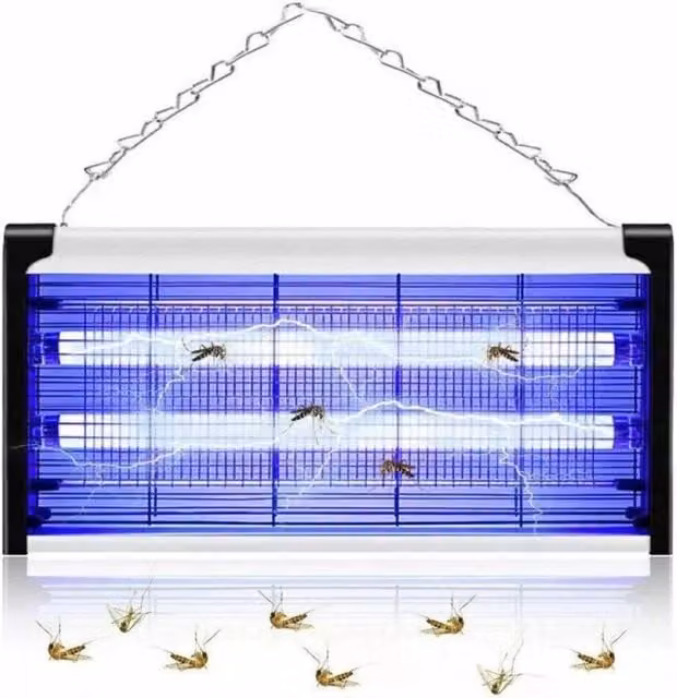 FLAVORA 40W High Power Electric Bug Zapper Indoor Mosquito and Fly Trap, Silver, W: 100 cm, D: 15 cm, H: 15 cm – 1