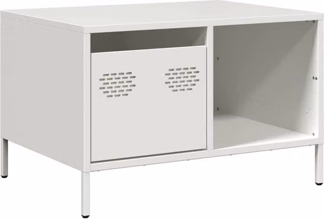 Berkfield Home White Metal Coffee Table, W: 68.5 cm, D: 50 cm, H: 43.5 cm – 1
