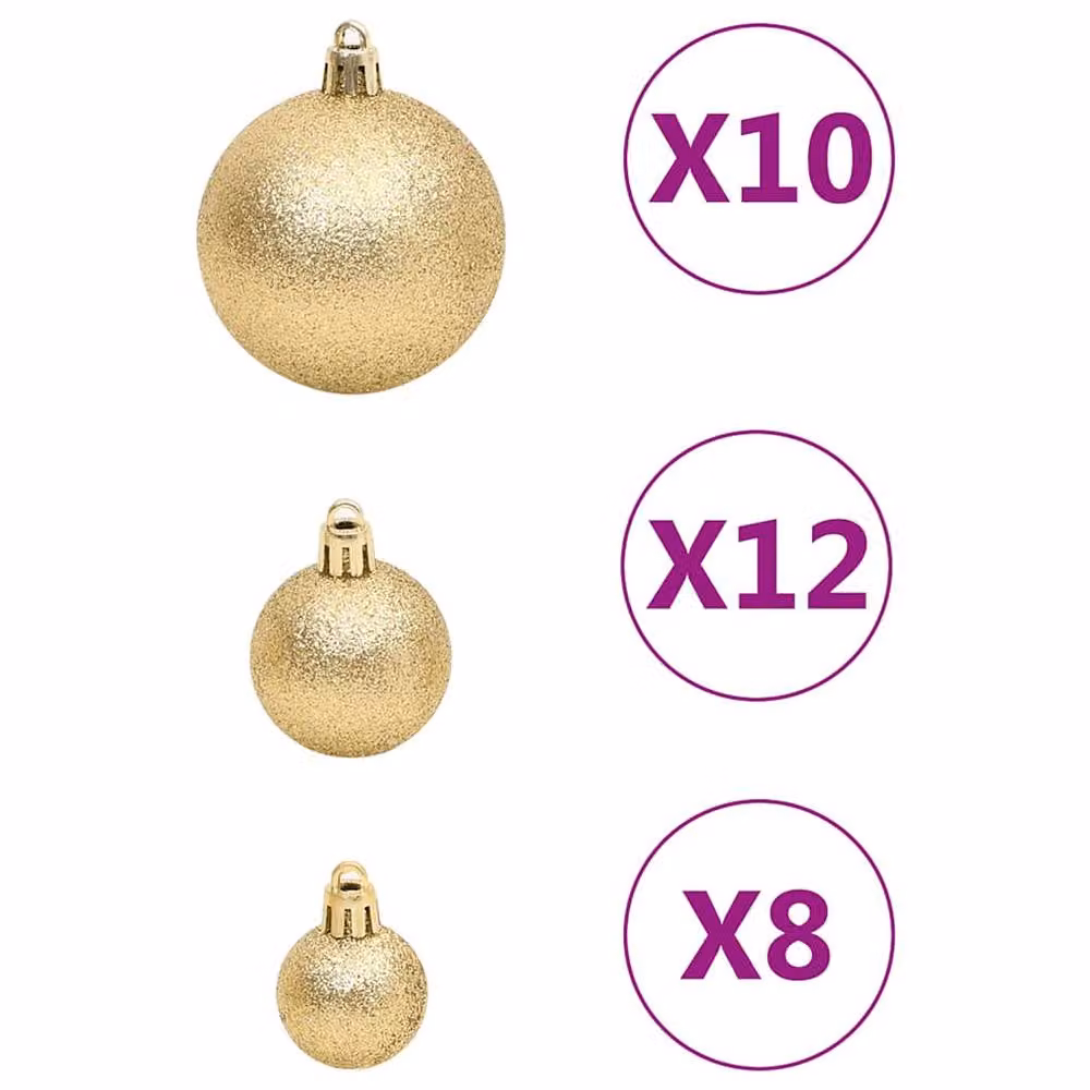 Berkfield Home 111 Piece Gold Christmas Bauble Set – 3