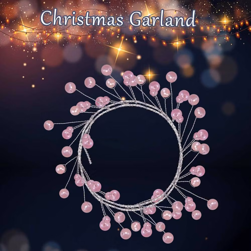 VFM e-Store Pink Pearl Garland Christmas Decoration, Length: 100 cm, Width: 3 cm – 2