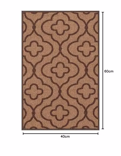 Desire Rugs Non-Slip Machine Washable Quatrefoil Doormat, Beige, W: 40 cm, D: 60 cm, H: 0.5 cm – 2