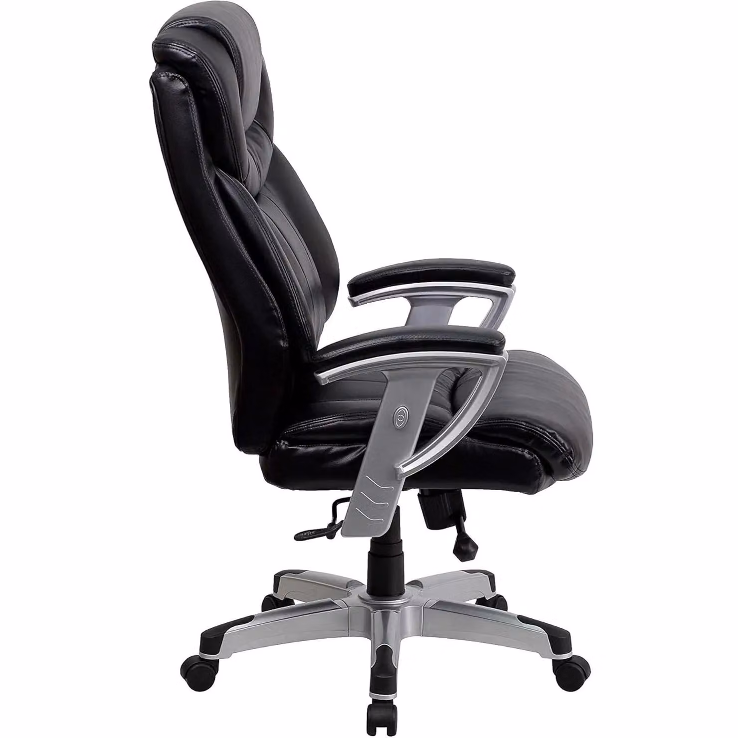 FWStyle Black Faux Leather High Back Executive Office Chair with Headrest and Armrests – 3