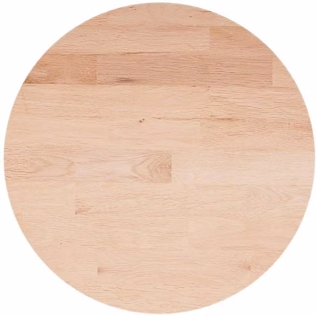 Berkfield Home Round Solid Wood Oak Table Top in Light Tan, Diameter: 40 cm, Thickness: 1.5 cm