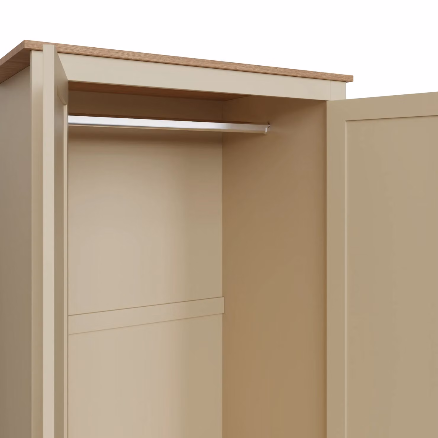 GFW Lancaster 2 Door 2 Drawer Wardrobe in Cream and Oak – 4