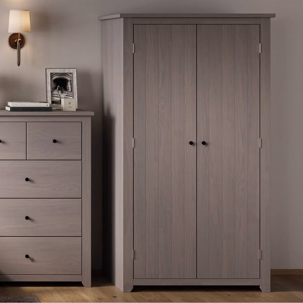 Lemon Pavilion Furniture Havana 2 Door Wardrobe in Grey, W103 x D57 x H188 cm – 3