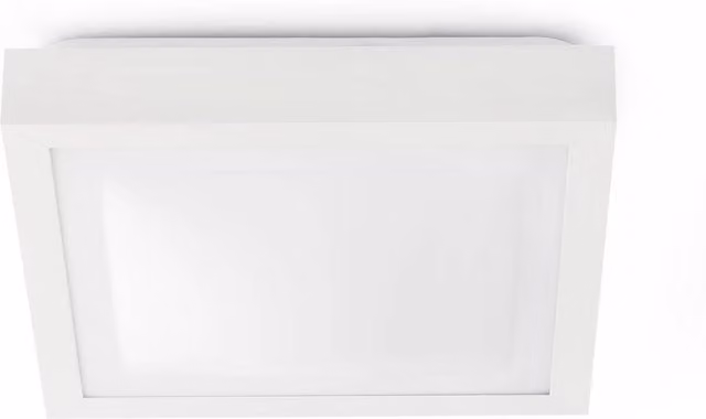 Faro Tola 2 Light Square Aluminium Bathroom Flush Ceiling Light in White