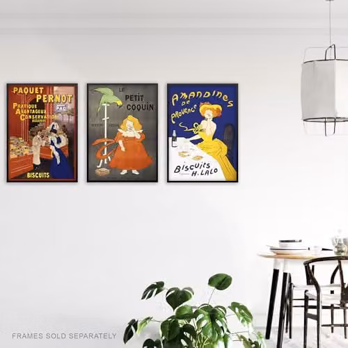 Artery8 Set of 3 Cappiello French Vintage Adverts Retro Wall Art Prints, Multicolour, W: 29.7 cm, H: 42.0 cm – 3