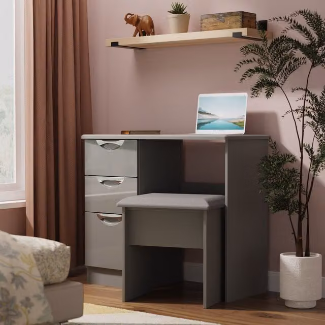 2 U Holborn 3 Drawer Vanity in Mid Grey – 1