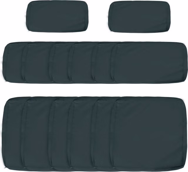Outsunny 14 Replacement Rectangular Cushion Covers in Grey-green with Zip Fastening and Machine Washable Polyester Fabric