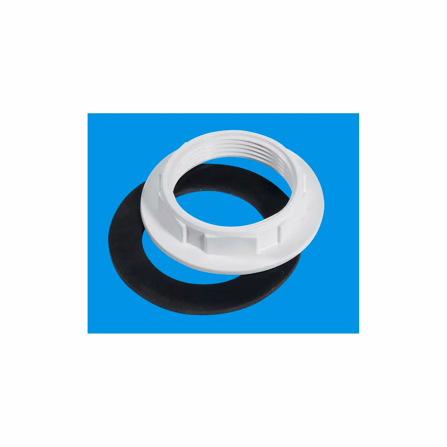McAlpine BN3 White Plastic Backnut with Rubber Washer 1.5 inch – 2