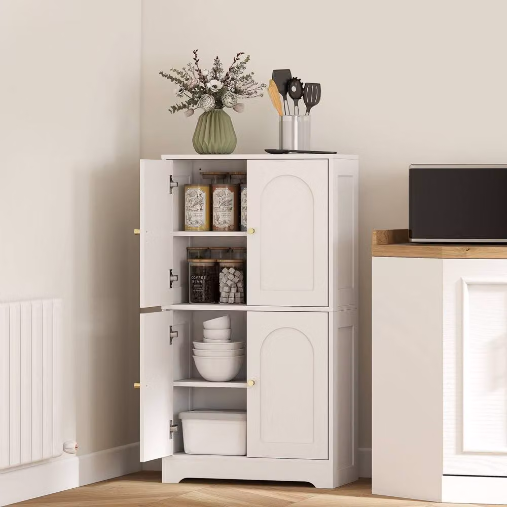 Wyld Haus Suzino White and Gold 4 Door Freestanding Storage Cabinet W/D/H: 110 x 30 x 60 cm – 3