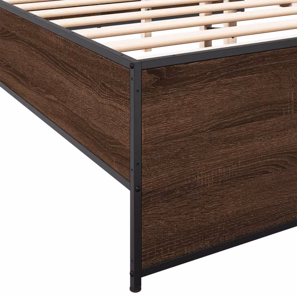 Berkfield Home Bed Frame in Brown Oak, 200 x 200 cm – 4