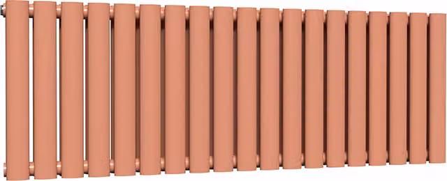 Lux Heat Oval Horizontal Double Steel Radiator in Orange, W: 114 cm, H: 40 cm