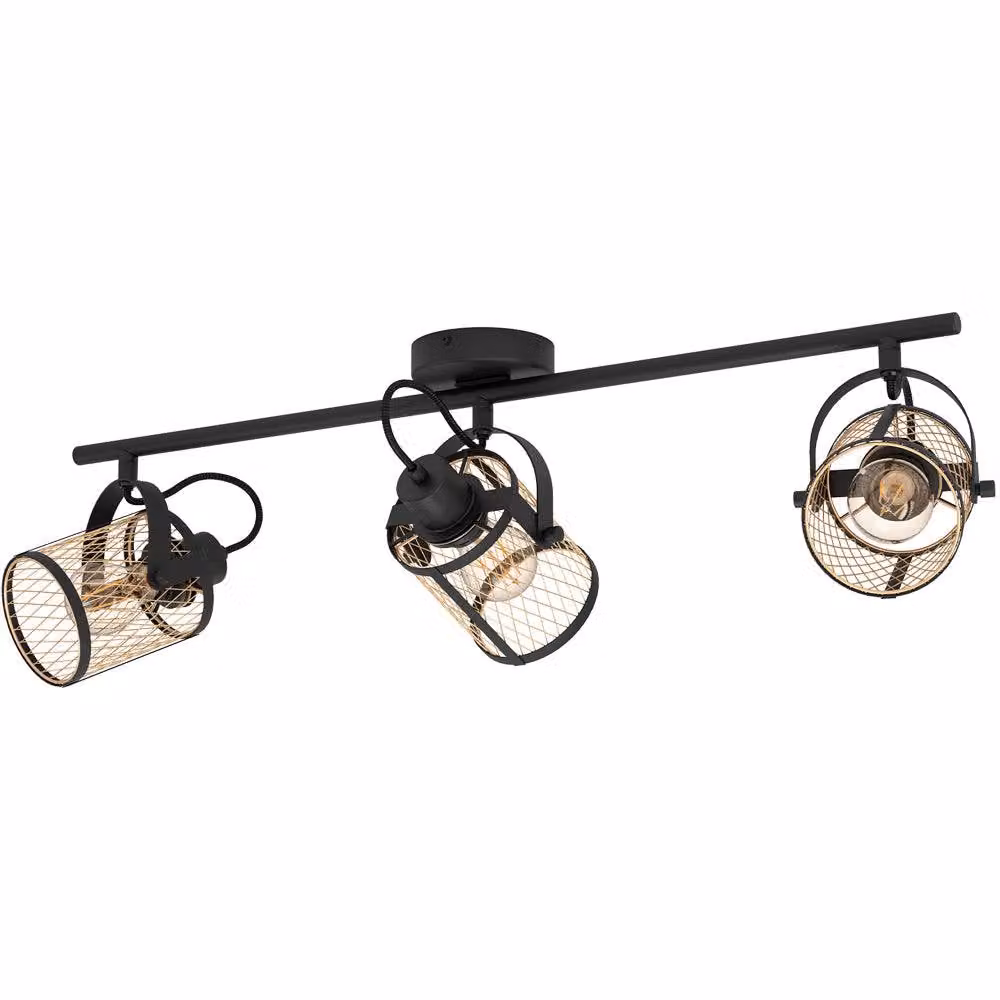 Loops Black Triple Adjustable Metal Ceiling Spotlight for Modern Indoor Spaces – 2