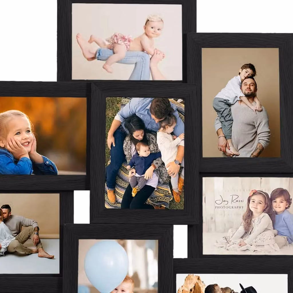 Berkfield Home Modern Black Collage Photo Frame for 10 x 10x15 cm Pictures – 4