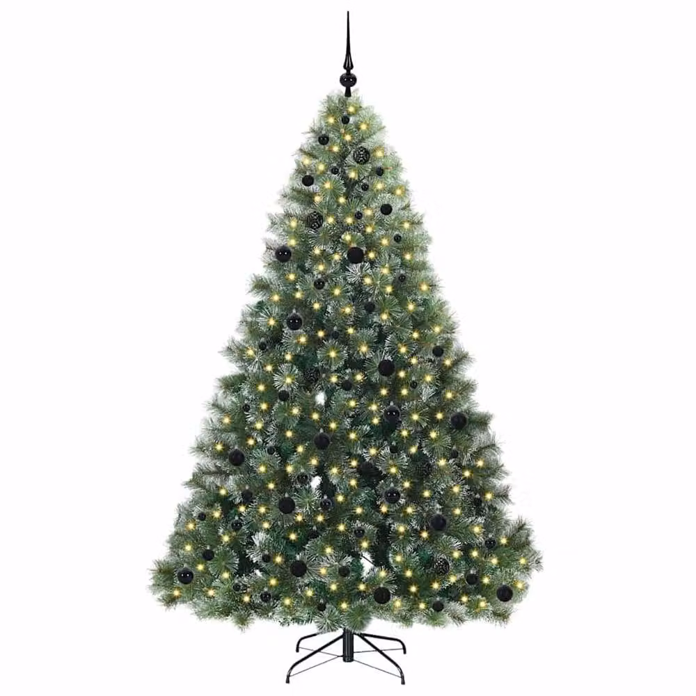 Berkfield Home Artificial Green Christmas Tree with 300 Warm White LEDs, Height: 210 cm – 2
